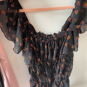 Intimately Free People chiffon floral bodysuit